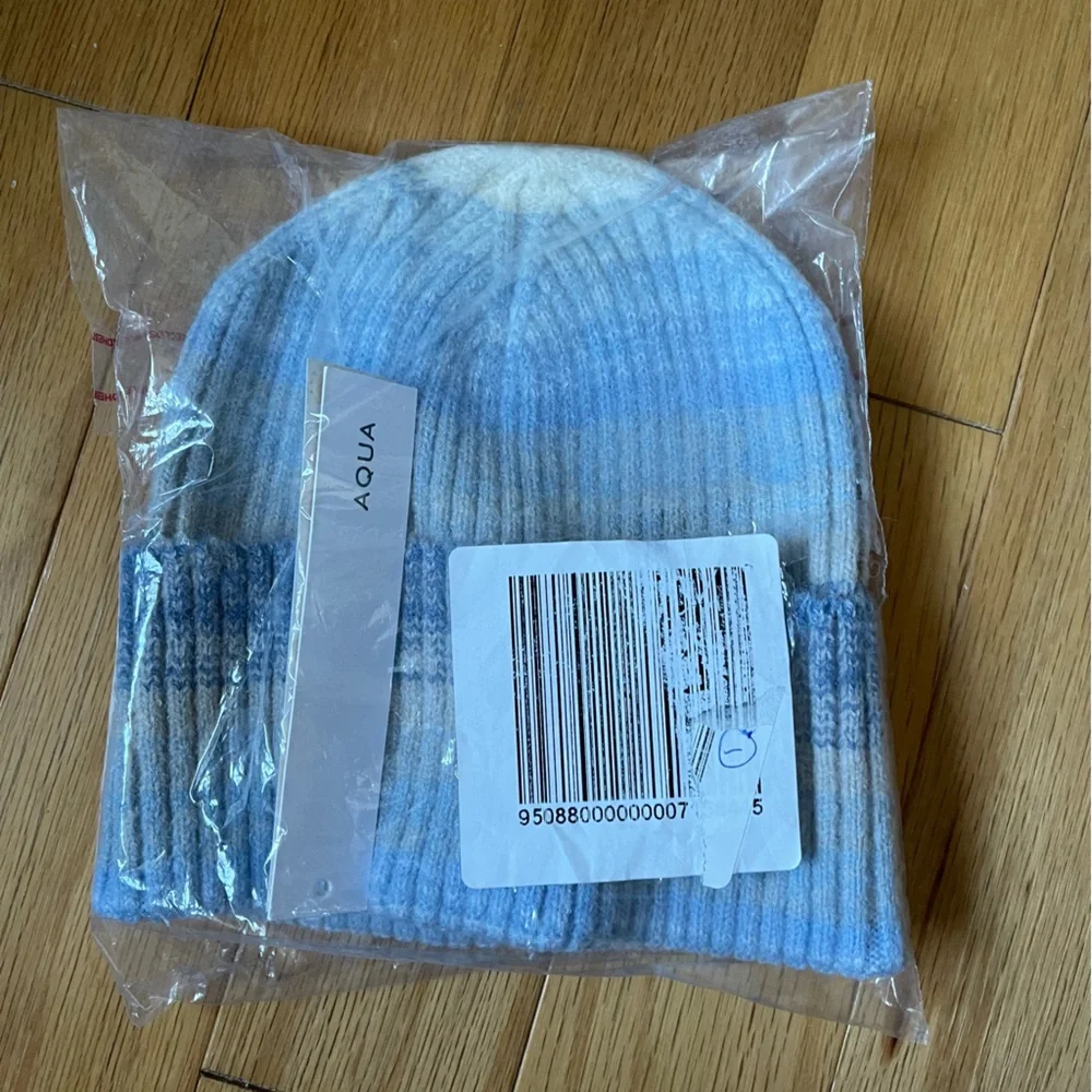 Aqua Ribbed Ombre Knit Beanie - 100% Exclusive
